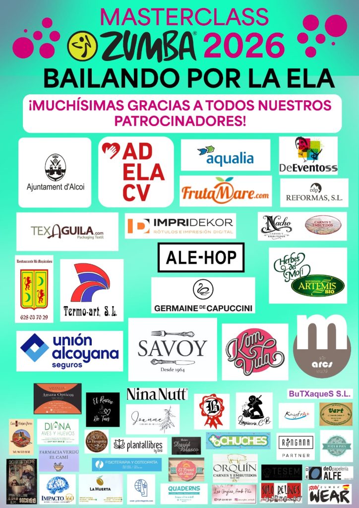 Cartel con logos patrocinadores - Adela CV